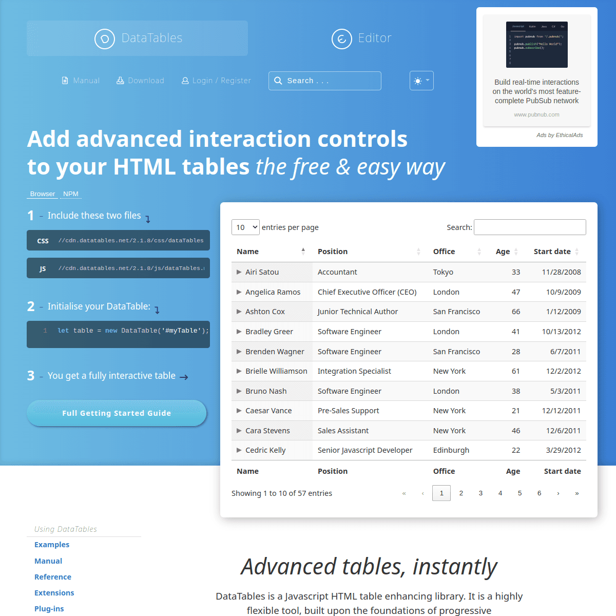 DataTables